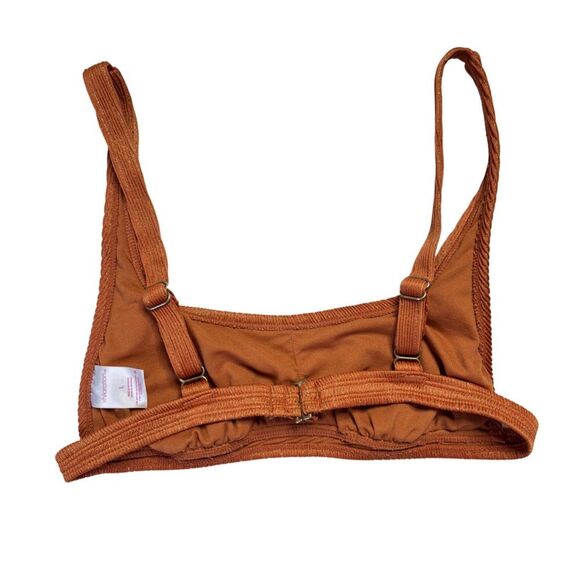 Xhilaration Rust Metallic Ribbed 2-Piece Swimsuit Set - Picture 3 of 8